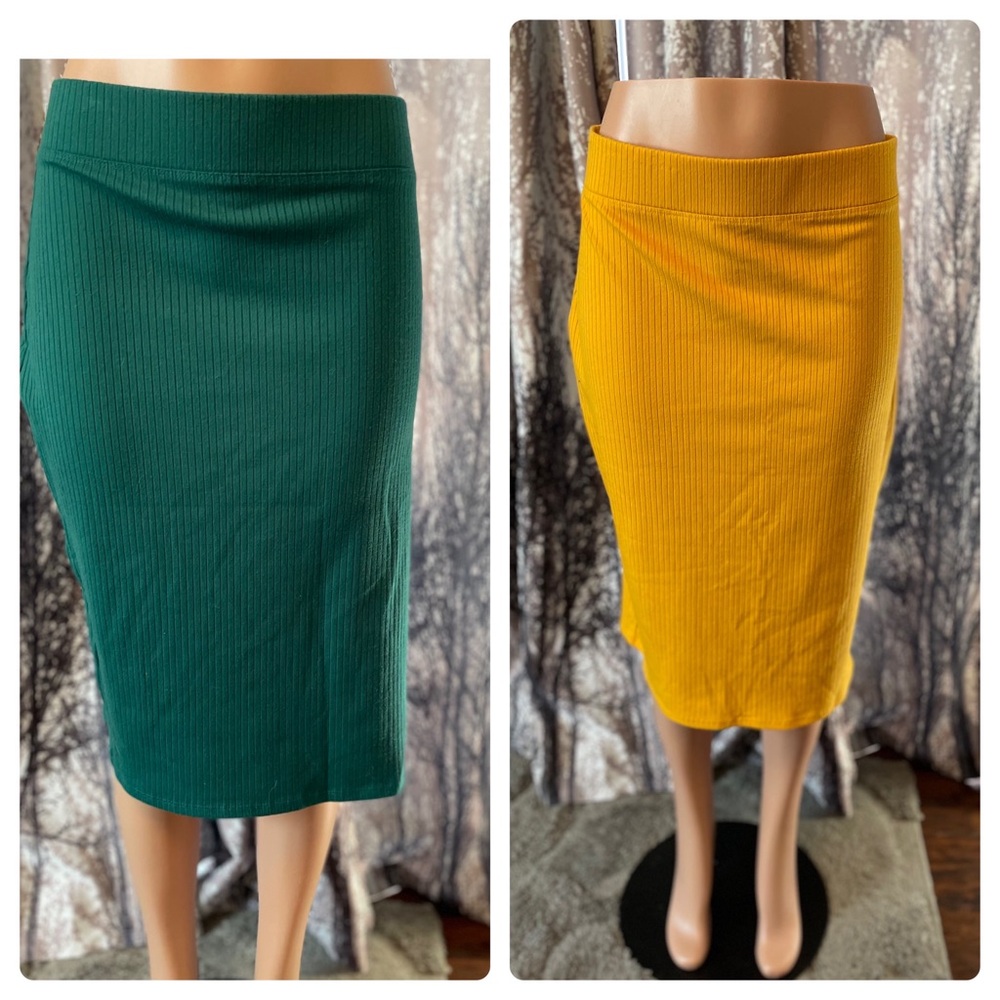 Forever 21+ plus size midi knit skirts both 3X